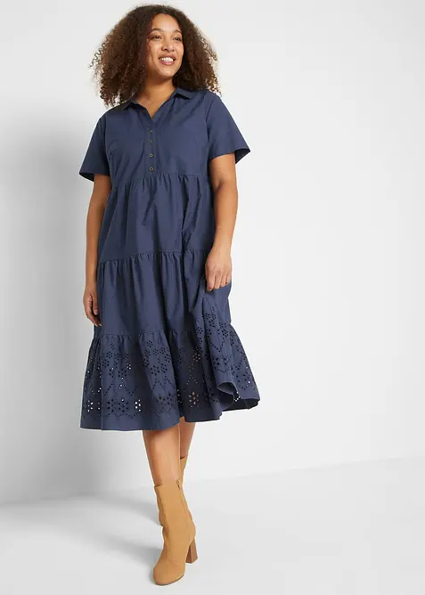 Robe 100% coton avec broderies anglaises, bonprix