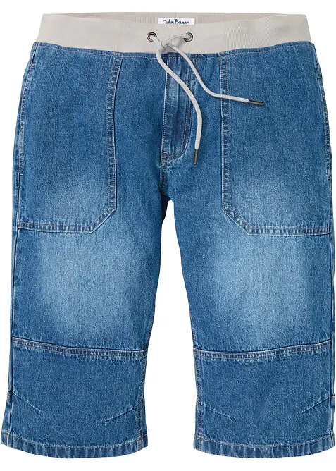 Bermuda long et léger en jean taille extensible, relaxed, bonprix