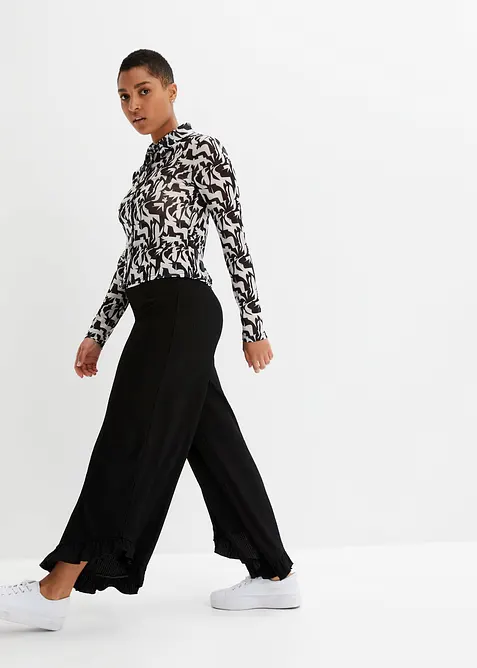 Pantalon jogger en crêpe texturé, bonprix