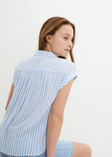 Kurzarmbluse aus fließender Viskose, bonprix