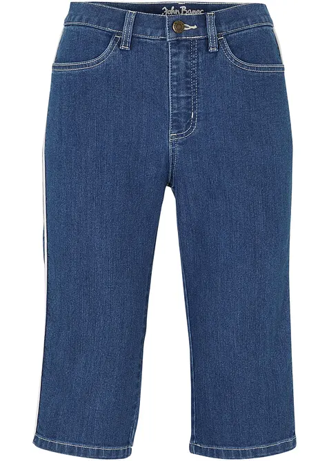 Bermuda slim en jean, taille haute, bonprix