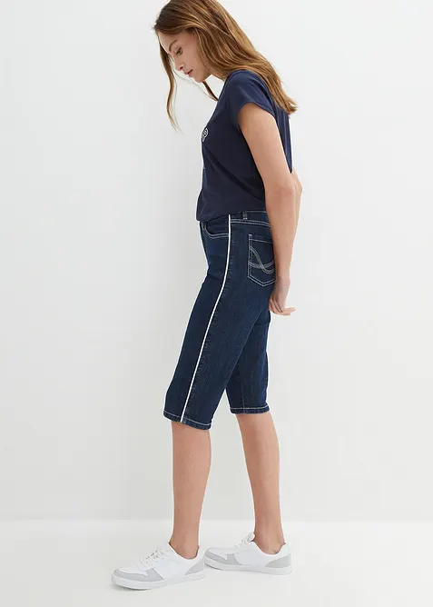 Bermuda slim en jean, taille haute, bonprix