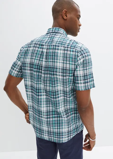 Seersucker-Kurzarmhemd aus reiner Baumwolle, bonprix