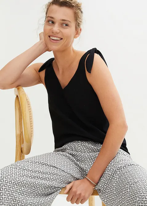 Top en coton avec détails nœuds, bonprix