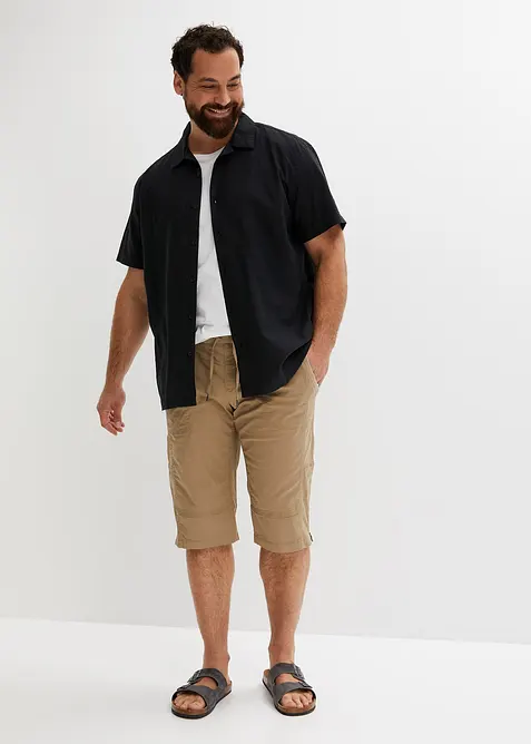 Chemise manches courtes en lin majoritaire, ample, bonprix