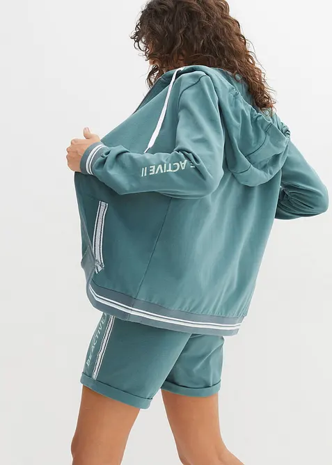 Kapuzen-Sweatjacke aus reiner Bio-Baumwolle, bonprix