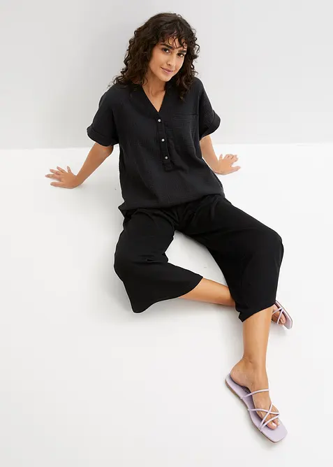 Kurzarmbluse aus Musselin, bonprix