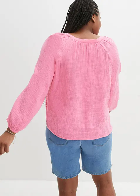 Blouse oversize en gaze de coton, bonprix