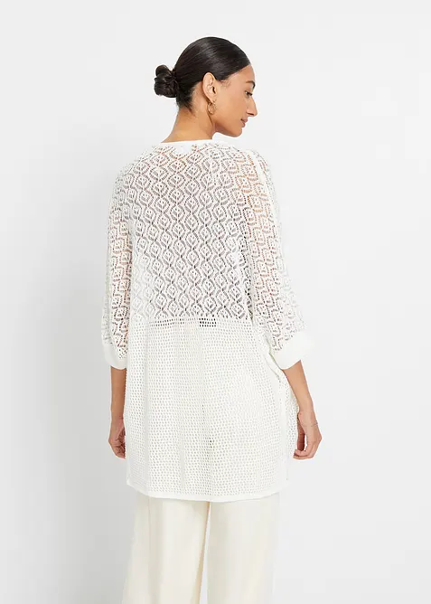 Longstrickjacke mit Lochmuster, bonprix