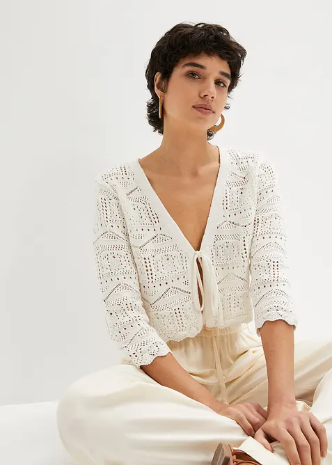 Bol&eacute;ro ajour&eacute;, manches 3/4, bonprix