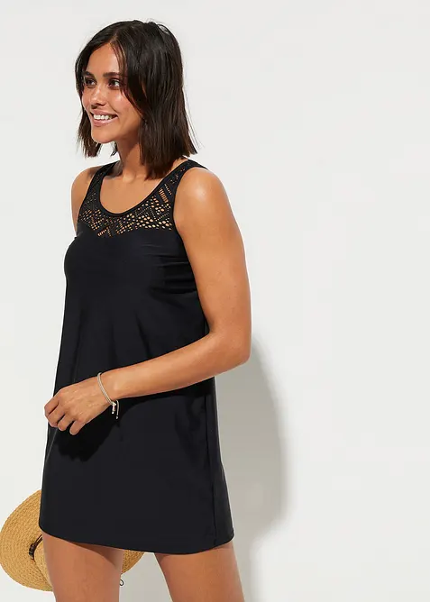 Tankini long (ens. 2 pces) avec dentelle, séchage rapide, bonprix