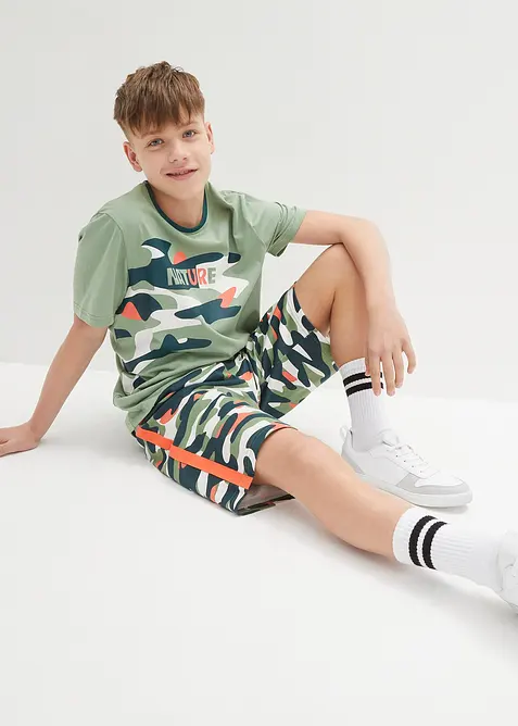 T-shirt et bermuda garçon 100% coton (ens. 2 pces), bonprix