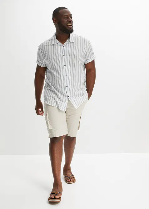 Bermuda cargo avec ceinture et taille &eacute;lastiqu&eacute;e, Regular, bonprix