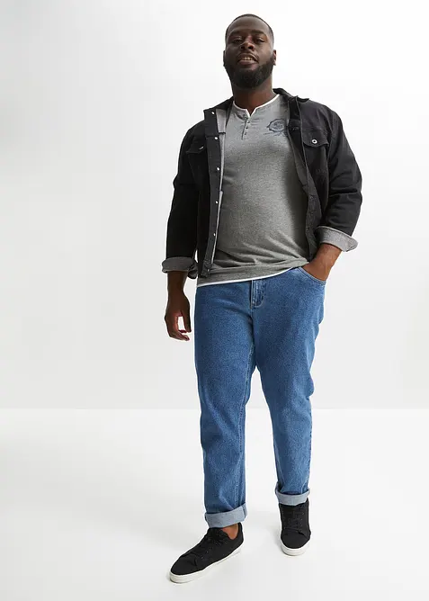 Henleyshirt, Kurzarm (2er Pack) aus reiner Bio-Baumwolle, bonprix