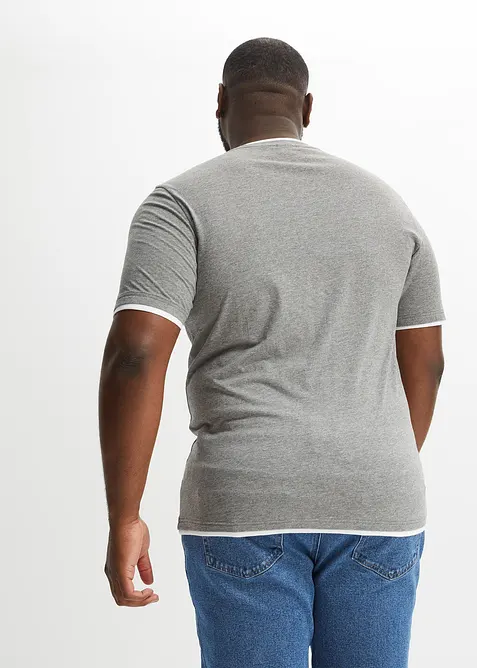 Henleyshirt, Kurzarm (2er Pack) aus reiner Bio-Baumwolle, bonprix