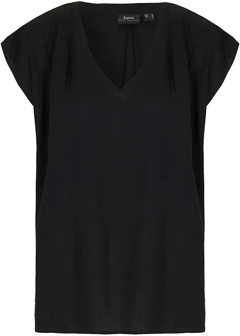 Kurzarmbluse aus fließender Viskose, bonprix