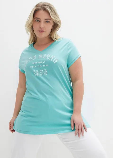 T-shirt long 100% coton, bonprix