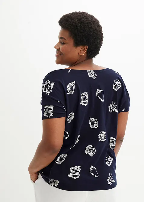 Bedrucktes Shirt mit Rundhalsausschnitt aus Bio-Baumwolle, bonprix