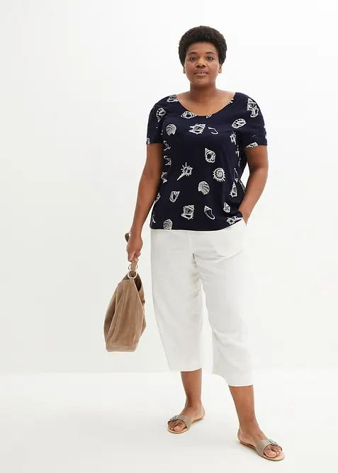 Bedrucktes Shirt mit Rundhalsausschnitt aus Bio-Baumwolle, bonprix