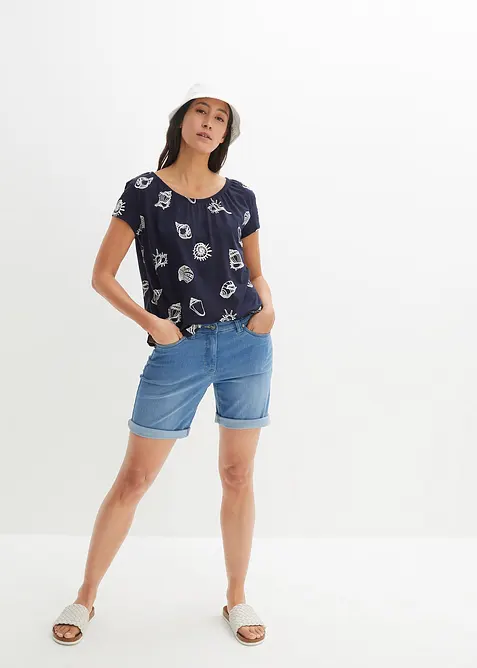 Bedrucktes Shirt mit Rundhalsausschnitt aus Bio-Baumwolle, bonprix