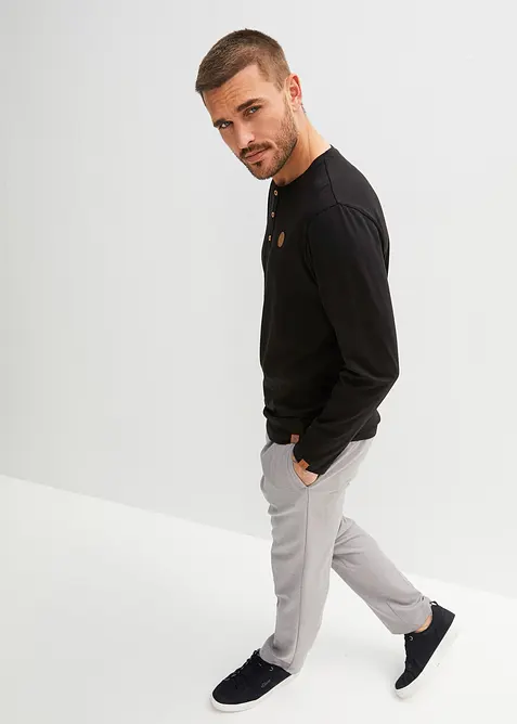 Langarm-Henleyshirt aus reiner Bio-Baumwolle (2er Pack), bonprix