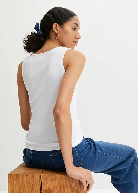 Lot de 2 tops c&ocirc;tel&eacute;s 100% coton, bonprix