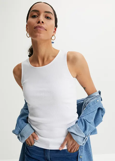 Lot de 2 tops c&ocirc;tel&eacute;s 100% coton, bonprix