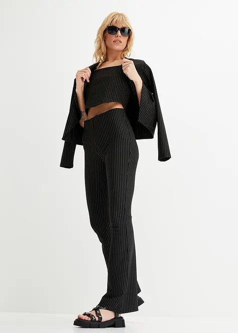 Ausgestellte Schlupfhose mit Nadelstreifen, bonprix