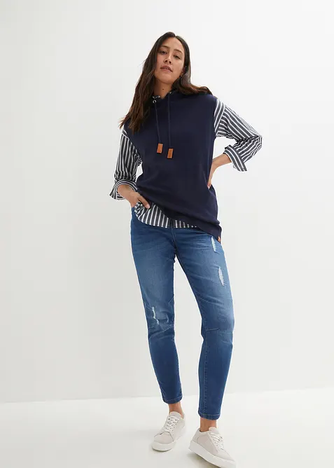 Pull sans manches à capuche, oversize, bonprix