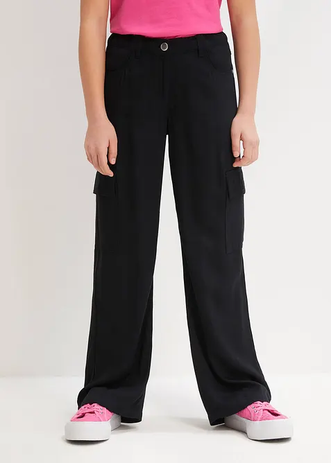 Pantalon cargo large en viscose fluide, bonprix