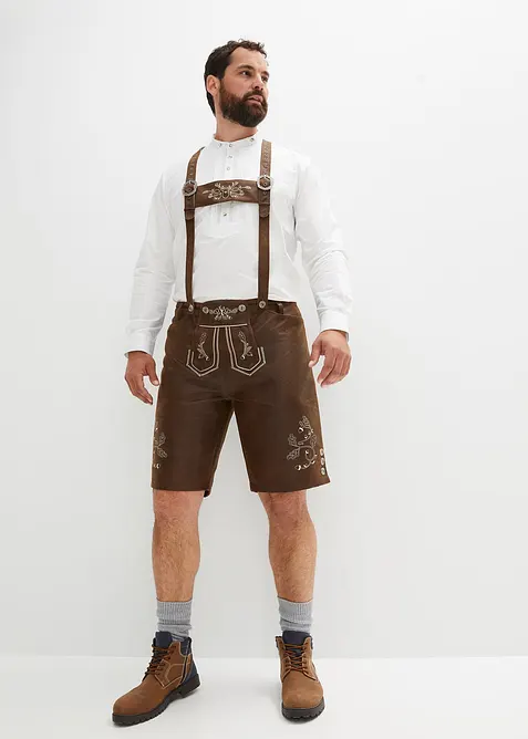 Regular Fit Trachten-Hose aus Lederimitat, bonprix