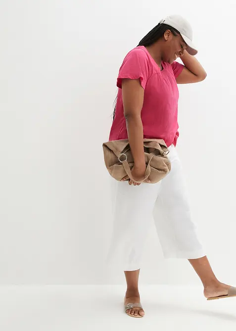 Pantalon large, longueur mollet, bonprix