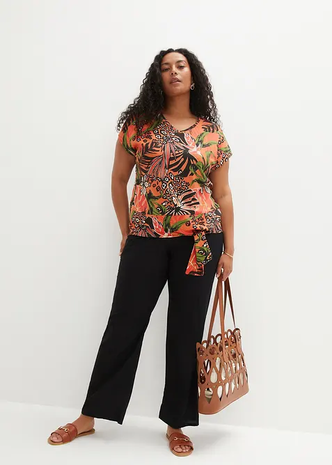 Pantalon &agrave; taille &eacute;lastiqu&eacute;e en viscose, bonprix