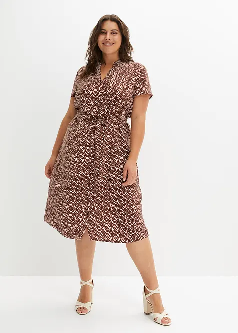 Robe-chemise &agrave; pois, bonprix