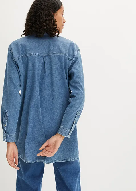 Oversize Stretch-Jeansbluse, bonprix