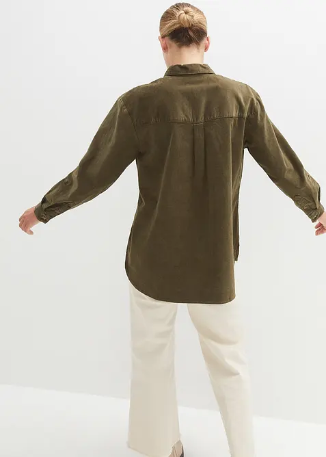 Chemise en velours c&ocirc;tel&eacute; avec fentes sur le c&ocirc;t&eacute;, bonprix