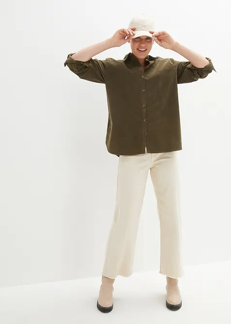 Chemise en velours c&ocirc;tel&eacute; avec fentes sur le c&ocirc;t&eacute;, bonprix