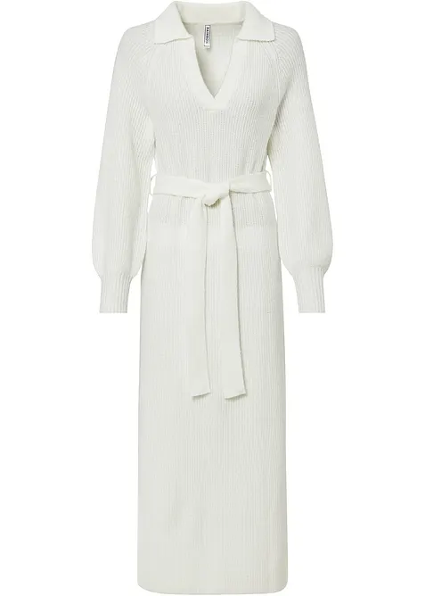 Robe longue en maille avec ceinture (ens. 2 pces), bonprix