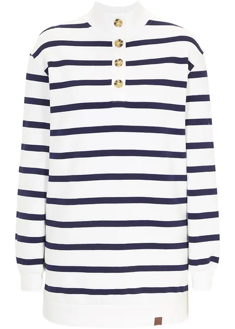 Longsweatshirt mit Troyer-Kragen, bonprix