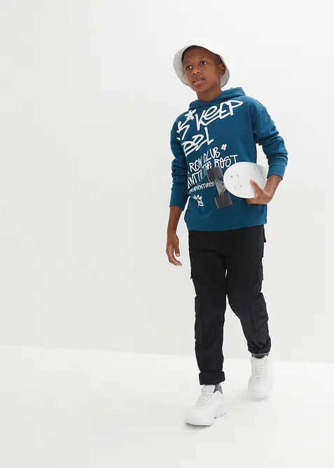 Sweat 100% coton à capuche et imprimé graffiti, bonprix