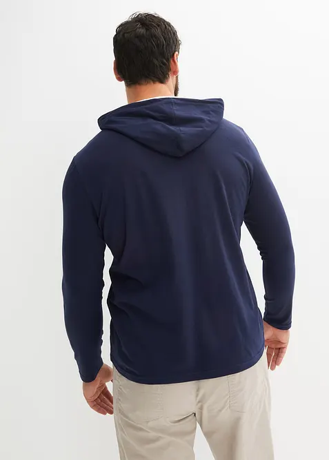 T-shirt manches longues à capuche en coton, bonprix