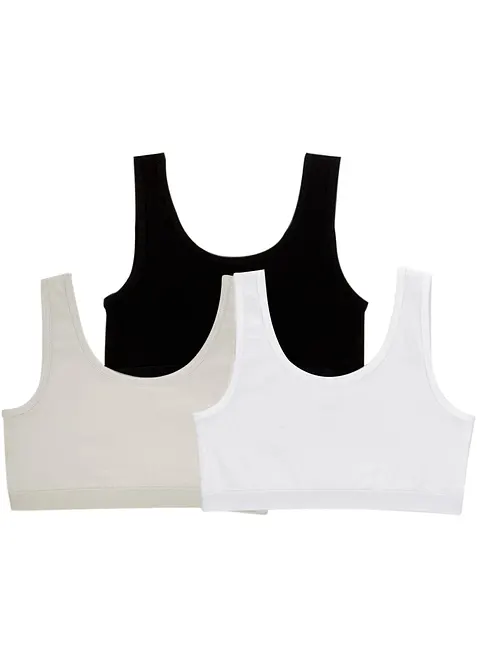 Lot de 3 brassières coton, bonprix