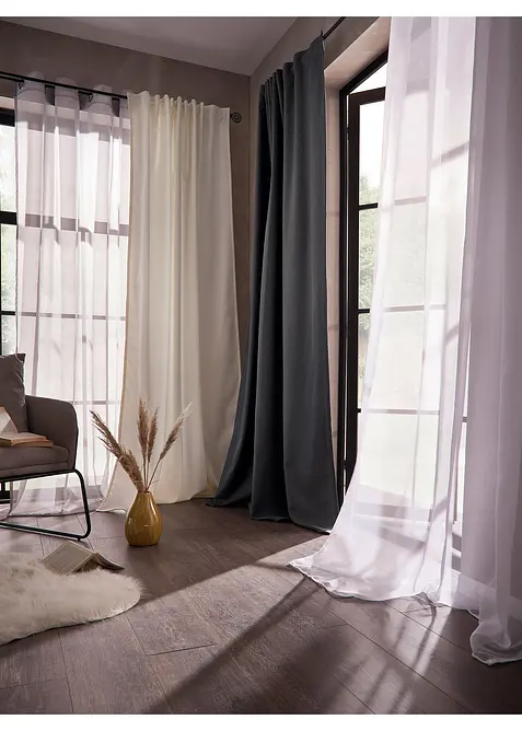 Thermo-Vorhang mit weicher Fleece-Rückseite, auch in extra lang (1er Pack), bonprix