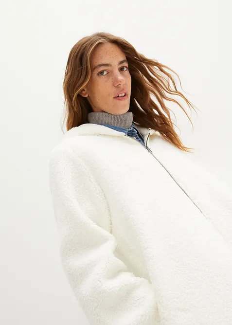 Teddy-Fleece Jacke in A-Linie mit Seitenschlitzen, bonprix