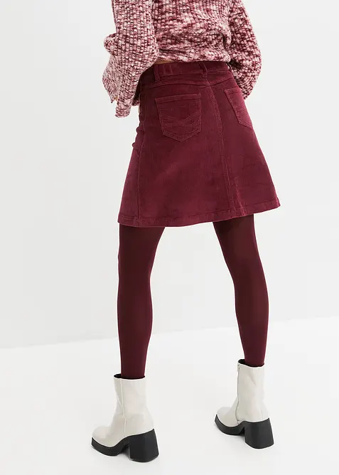 Stretch-Cordrock mit Knopfleiste, bonprix