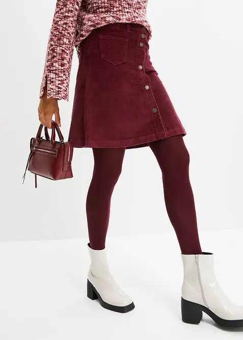 Stretch-Cordrock mit Knopfleiste, bonprix