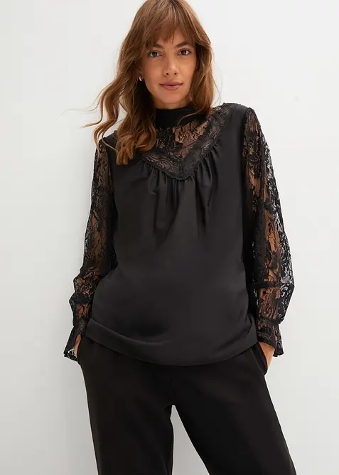 Bluse mit Spitze, bonprix
