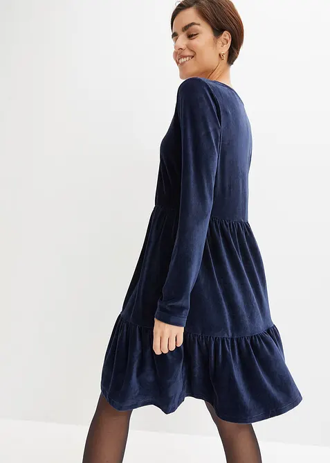 Minikleid aus elastischen Samt, bonprix