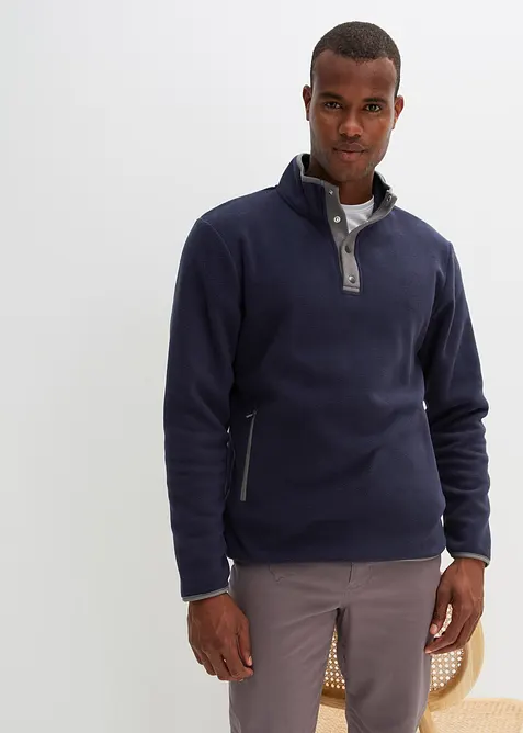 Troyer Fleeceshirt mit praktischen Taschen und tollen Kontrastdetails, bonprix