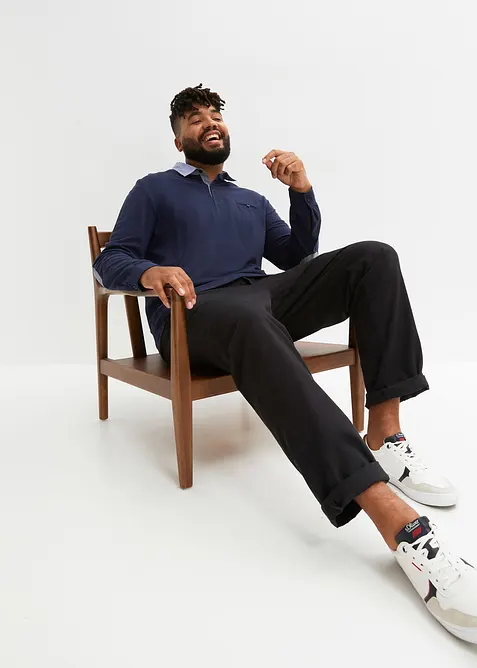 Polo manches longues en maille piquée 100% coton, bonprix